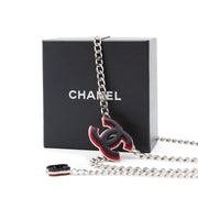 Chanel Silver-tone Chain Belts Plastic Bicolor Logo