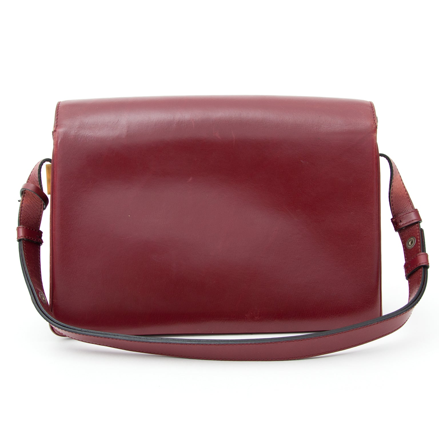Delvaux Burgundy Madame Shoulder Bag secondhand authentic safe online shopping webshop fashion style Antwerp Belgium LabelLOV designer high end luxury labels brands