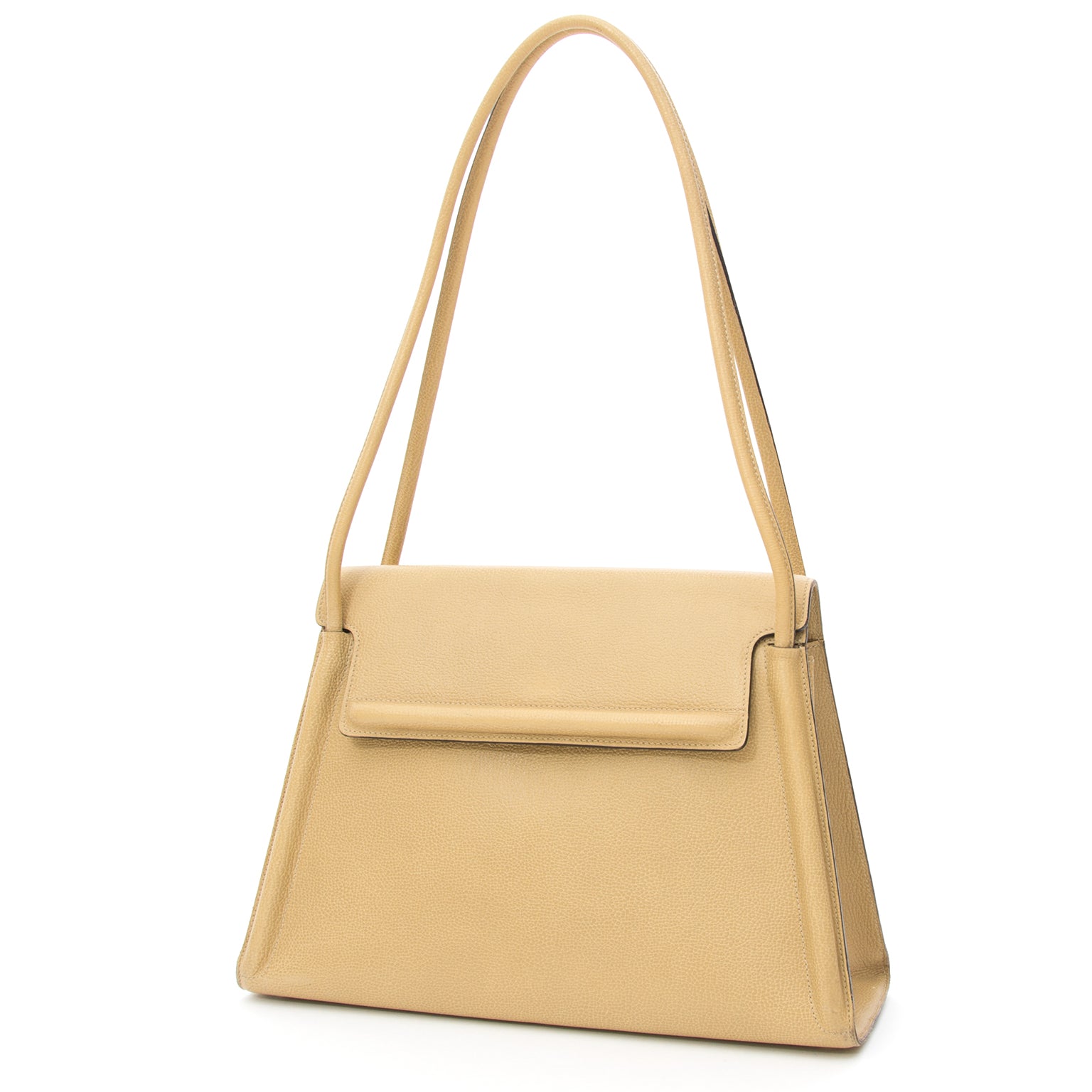 Delvaux Sand Ecru Vintage Shoulder Bag Delvaux Taupe Vintage Shoulder Bag Shop secondhand Delvaux handbags at LabelLOV vintage webshop. Safe and secure online shopping!