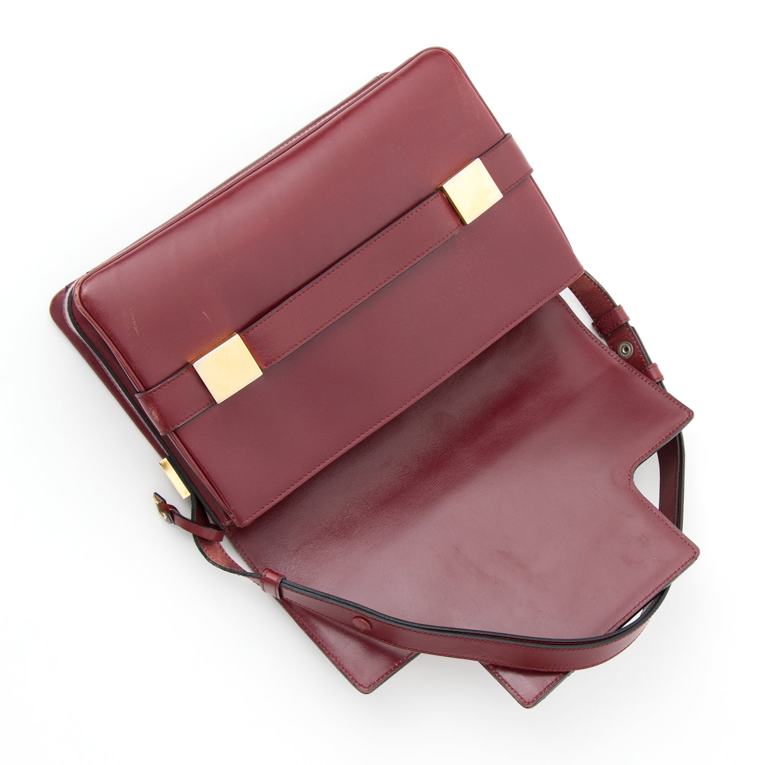 Delvaux Burgundy Madame Shoulder Bag seconde main en ligne shopping authentique webshop Anvers Belgique LabelLOV mode en vogue style luxe marques designer