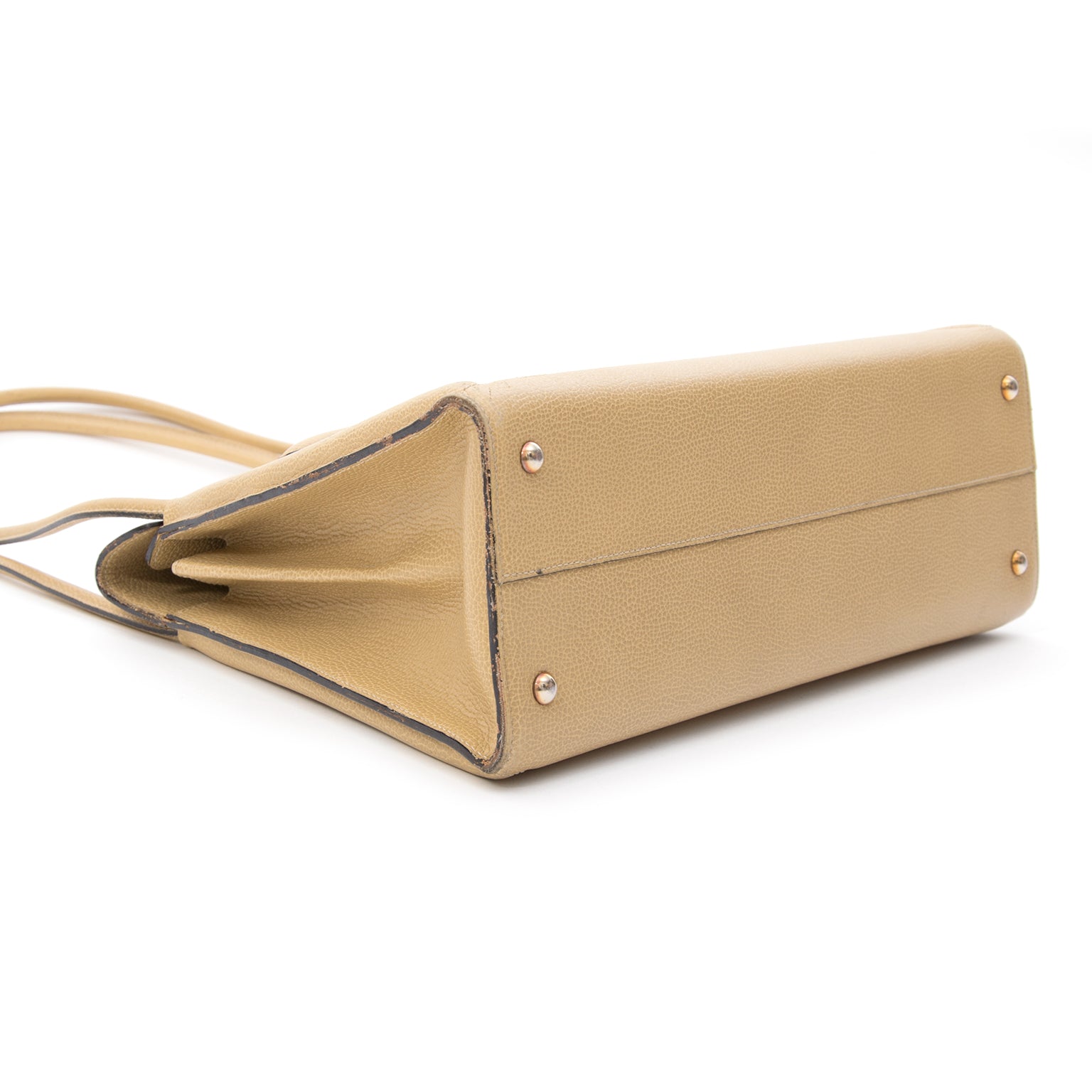 Delvaux Sand Ecru Vintage Shoulder Bag seconde main vintage designer handmade leather goods