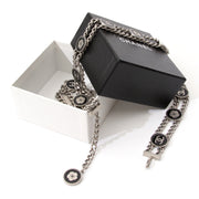 Chanel Aged Silver-tone Enamel Coin Logo Link Belt authentic online safe shopping bags luxury designer high end brands belt Antwerp Belgium Webshop LabelLOV safe online shopping fashion style