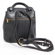 Delvaux Toile Cuir Backpack Black tweedehands designer handtassen te koop lage prijzen labellov