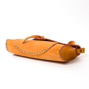 Céline Ochre Suede Studded Saddle Bag authentic secondhand safe online shopping fashion LabelLOV Antwerp webshop Belgium designer labels it-bags brands luxury brands high end
