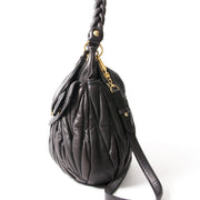 Miu Miu Black Coffer Matelasse Leather Bag seconde main authentique en ligne shopping Anvers Belgique LabelLOV webshop en vogue mode designer luxe marques sacs
