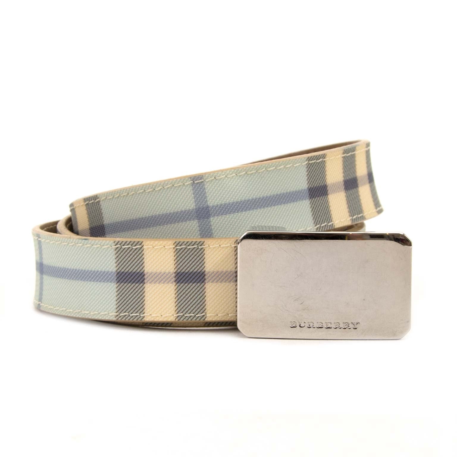 burberry light blue belt now for sale at labellov vintage fashion webshop belgium