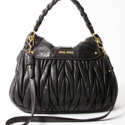 Miu Miu Black Coffer Matelasse Leather Bag authentiek tweedehands veilig online shoppen webshop Antwerpen België LabelLOV mode merken ontwerpers designer luxe luxemerken