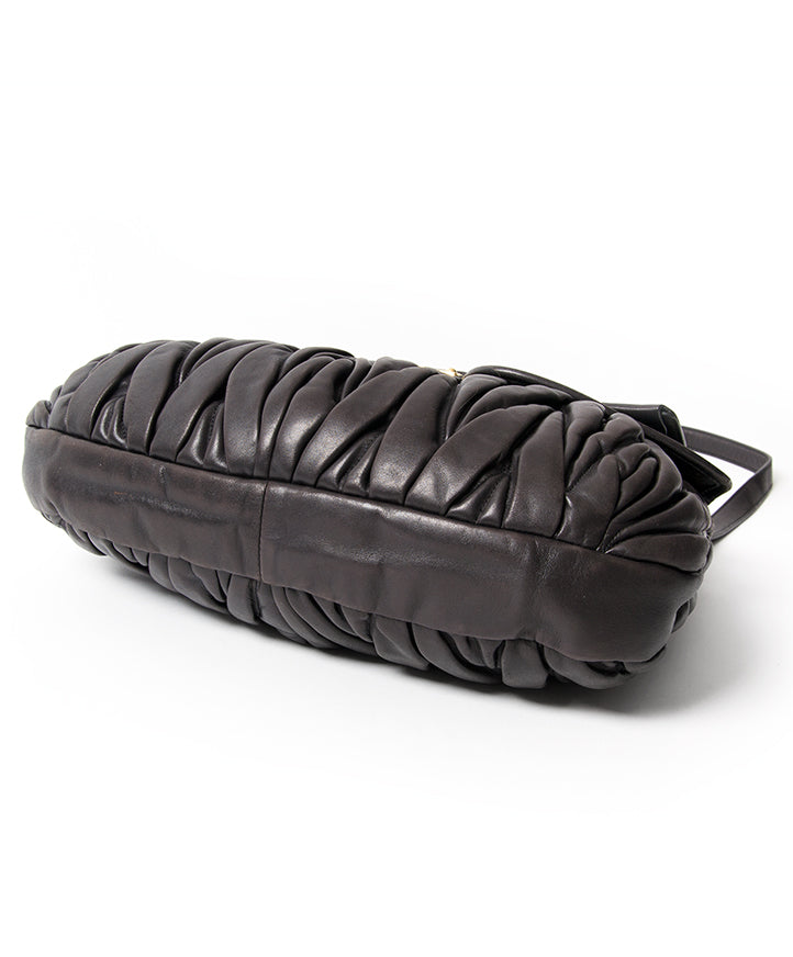 Miu Miu Black Coffer Matelasse Leather Bag authentic secondhand safe online shopping fashion bags it bags webshop Belgium Antwerp LabelLOV designers labels high end brands