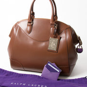 Ralph Lauren Brown Small Bedford Bag authentic secondhand safe online shopping fashion bag LabelLOV webshop Antwerp Belgium it bag designer bag brand high end labels fashion luxury brands