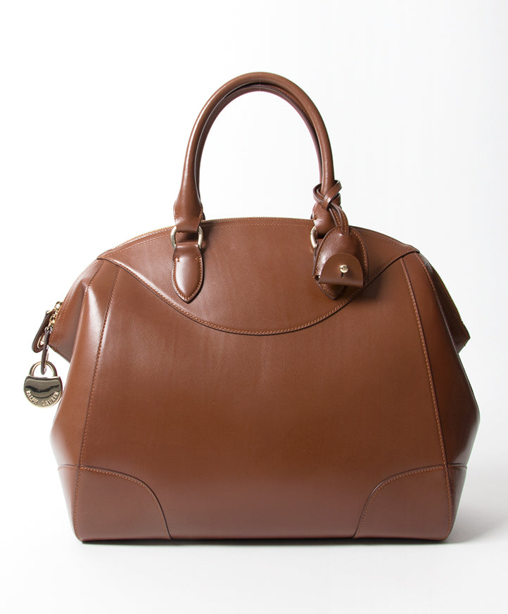 Ralph Lauren Brown Small Bedford Bag authentiek tweedehands mode online shoppen winkelen veilig Antwerpen België LabelLOV mode designer ontwerper tassen