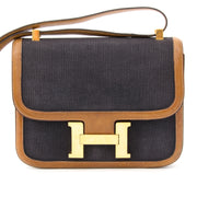 koop veilig online tweedehands Hermes Constance Leather Canvas vintage aan de beste prijs