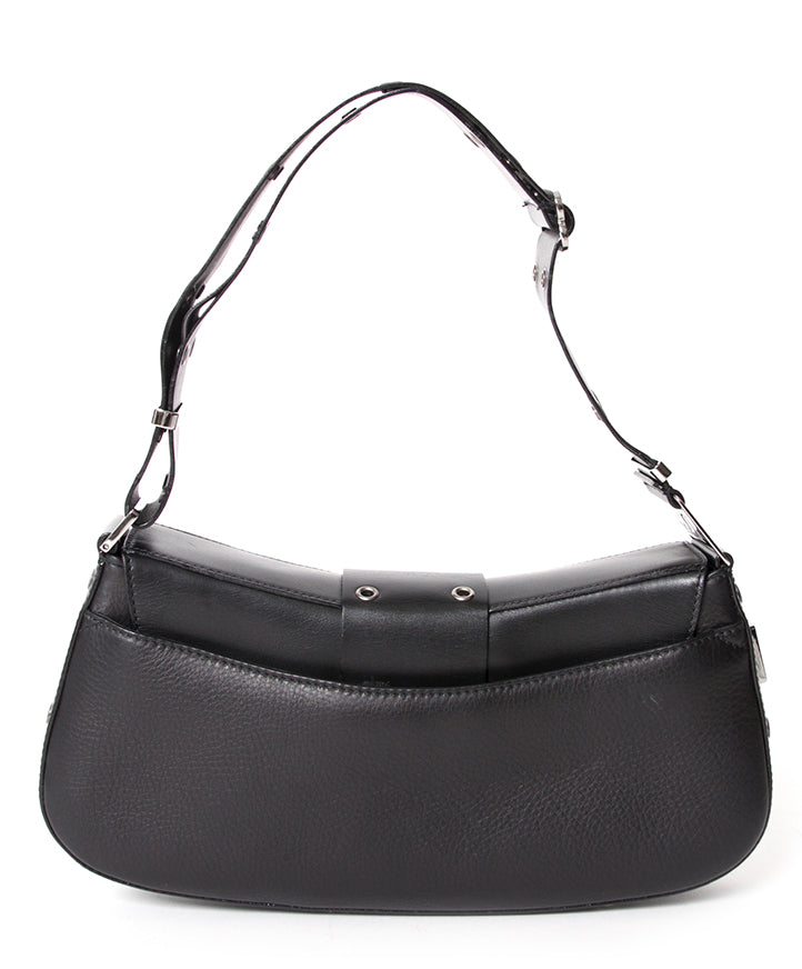 Black Leather Dior Handbag Silverplated buy online