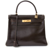 Hermès Kelly Boxcalf Brown GHW Acheter en ligne comme neuf Hermes Kelly bag. Koop veilig online net als nieuw 100% authentieke Hermes Kelly