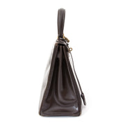 Hermès Kelly Boxcalf Brown GHW seconde main hermes kelly sac a main