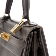 Hermès Kelly Boxcalf Brown GHW chocolate brown authentic kelly bag with gold hardware
