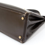 Hermès Kelly Boxcalf Brown GHW koop veilig online webshop vintage designer labellov