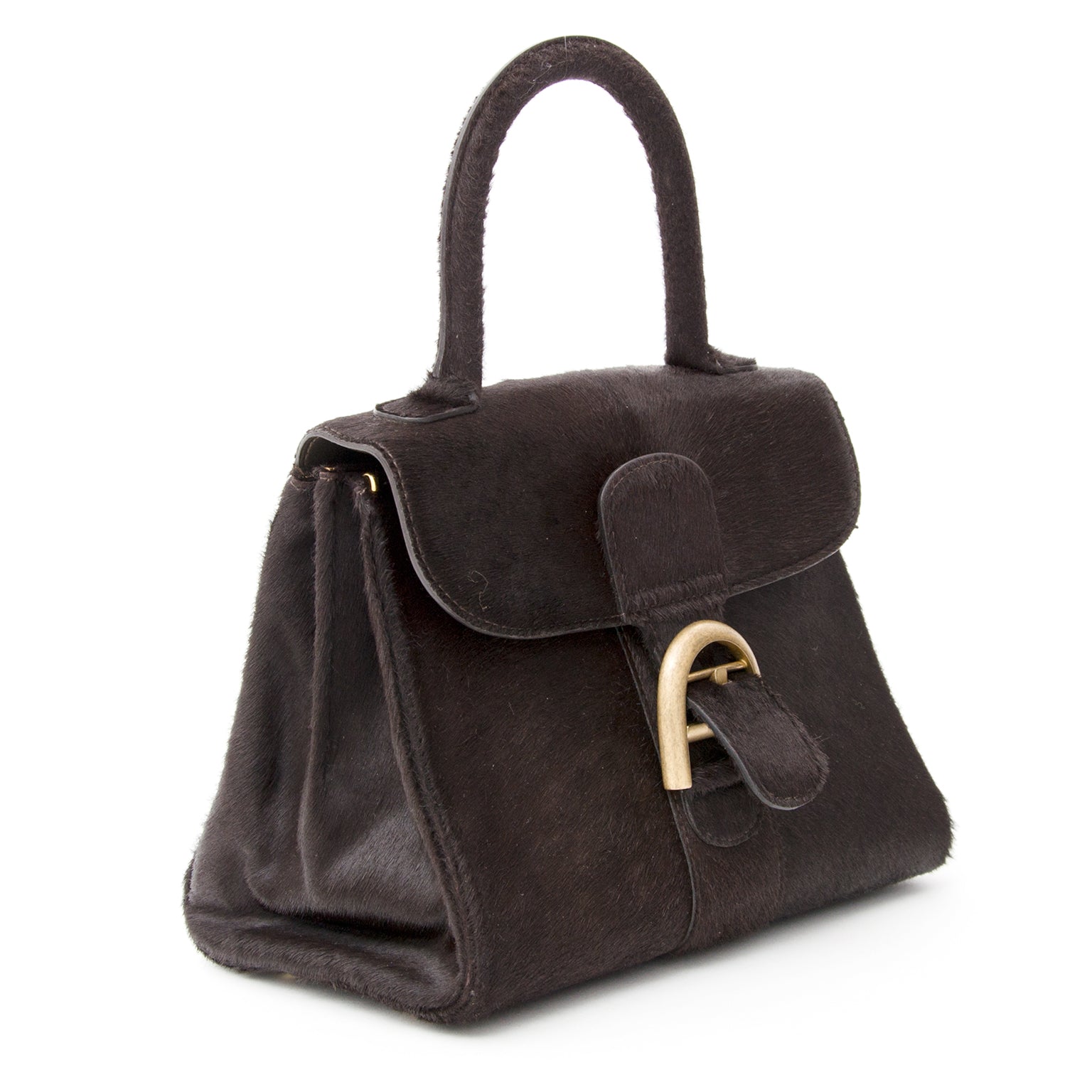 acheter en liigne seconde main sac a main Delvaux Café Pony Hair Brillant PM