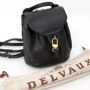Delvaux Toile Cuir Backpack Black seocnde main designer vintage europe transport internationale