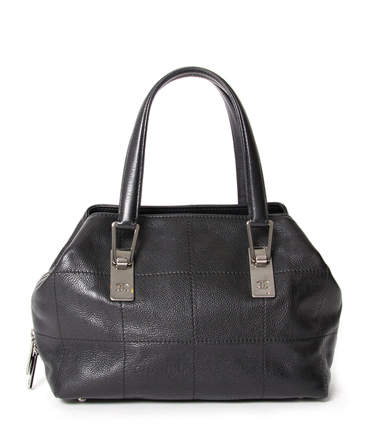 Chanel black leather handbag authentic online buy webshop