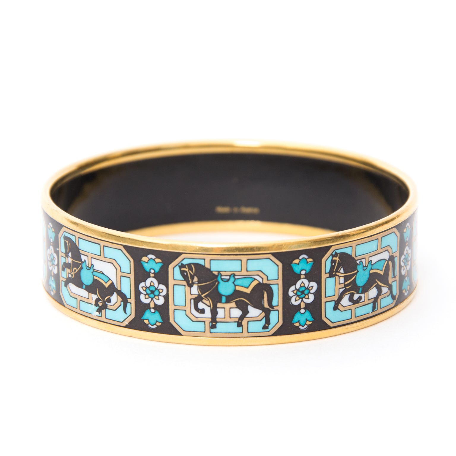shop safe online second hands designer hermes Hermes Wide Printed Enamel Bracelet like new