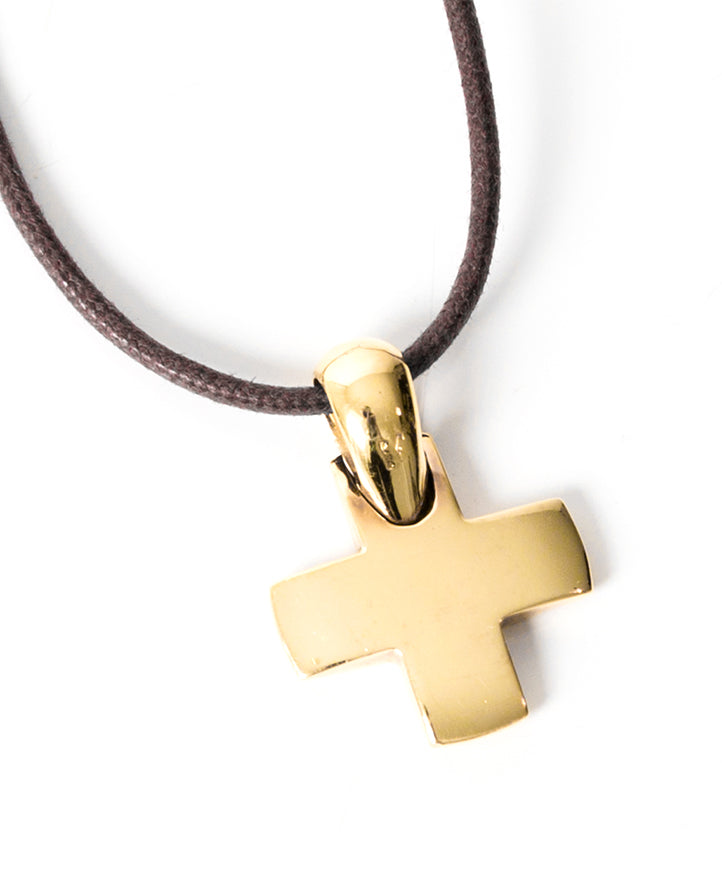 Pomellato 18K Yellow Gold Cross Pendant Necklace authentique seconde main en ligne shopping webshop Anvers Belgique LabelLOV mode en vogue style luxe marques designer bijoux