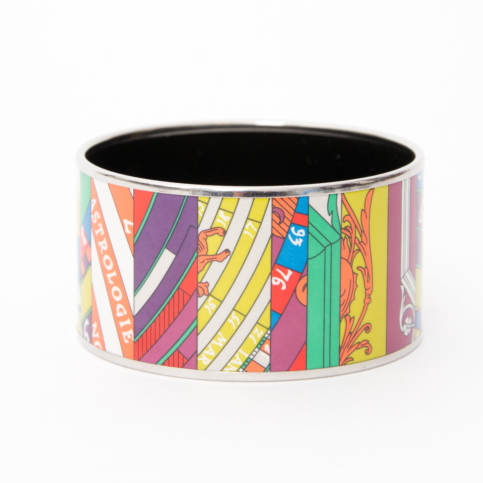 Hermes Extra-Wide Enamel Multicolor Bracelet online vintage luxury brand hermes armcandy
