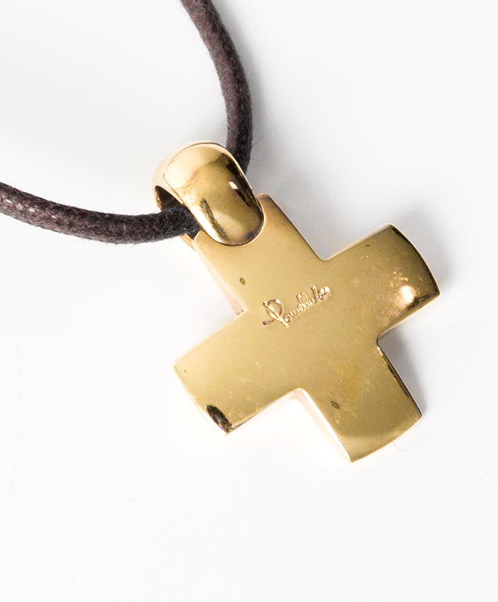 Pomellato 18K Yellow Gold Cross Pendant Necklace juwelen authentiek tweedehands veilig online shoppen winkelen online webshop LabelLOV Antwerpen België mode stijl luxemerken luxe designer ontwerper