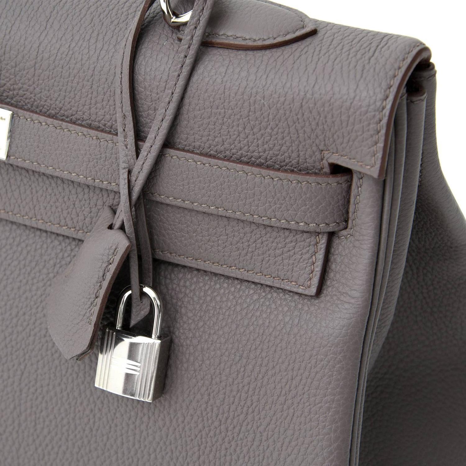 acheter enligne seconde main sac a main Brand New Hermes Kelly Retroune 35 Togo Etaine PHW pour le meilleur prix