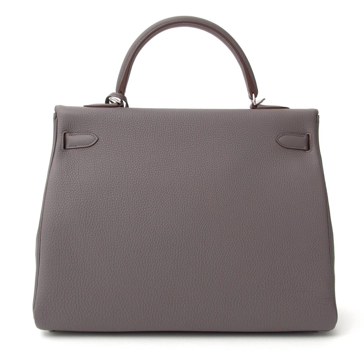 100% authentic designer Brand New Hermes Kelly Retroune 35 Togo Etaine PHW shop safe and secure worldwide shipping