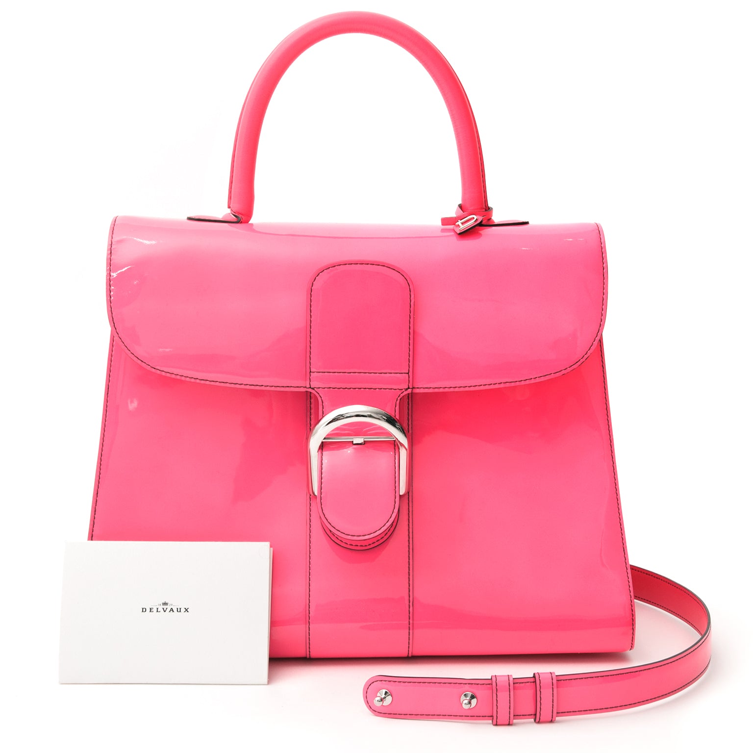 RARE BRAND NEW Pink Fluorescent Handbag worldwide shipping Delvaux , belgium , antwerp labellov.com