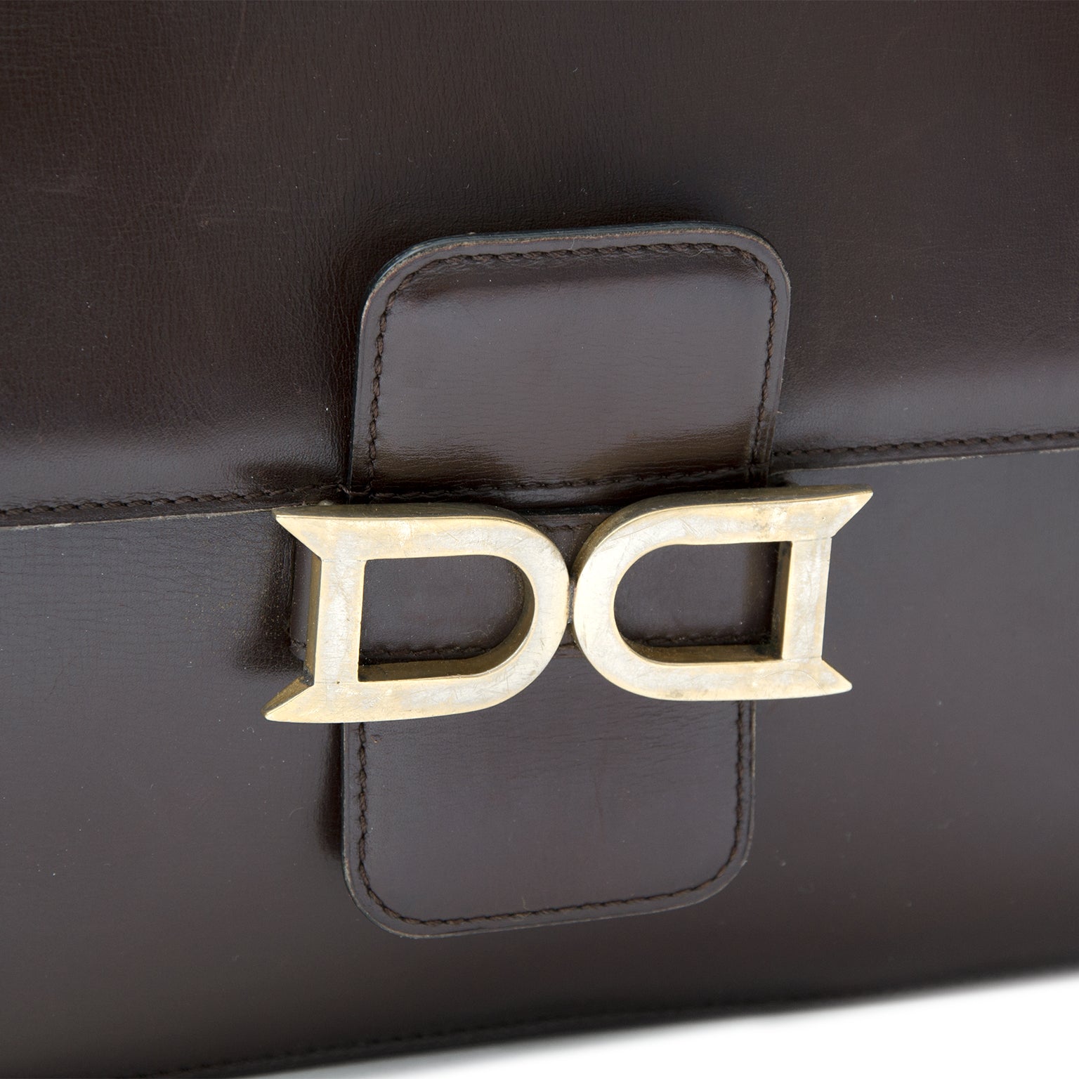 koop veilig online tweedehands shop safe online secondhand designer vintage Delvaux Dark Brown Bourgogne Shoulder Bag