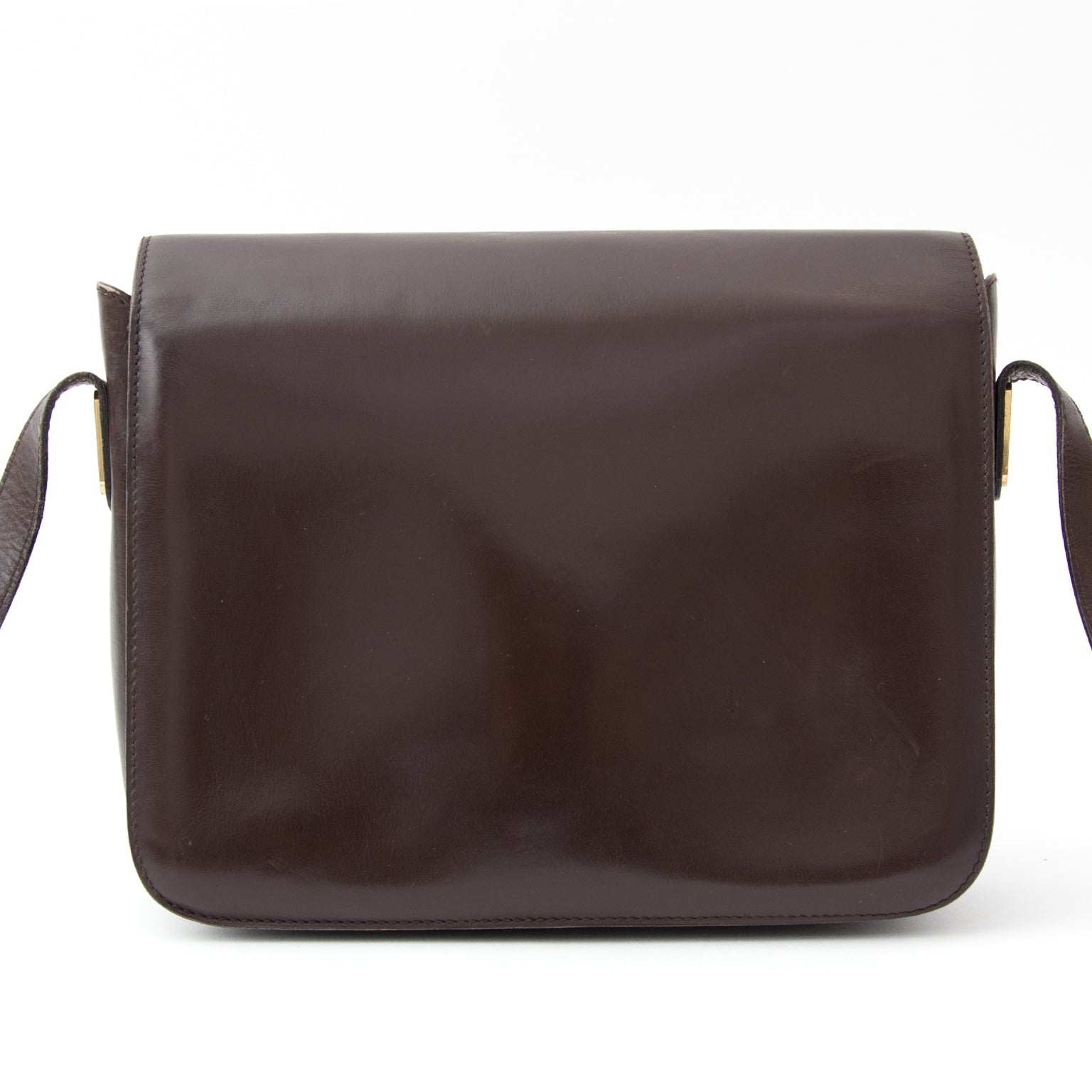 sac a epaule shop safe online secondhand designer vintage Delvaux Dark Brown Bourgogne Shoulder Bag