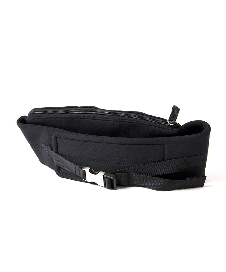 From their quintessential unisex collection, the Prada waist pack in black neoprene with super soft cushioned belt.