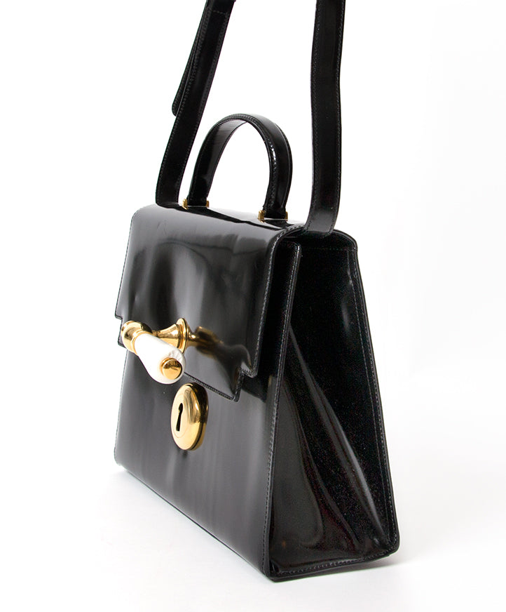 moschino doorknob patent black handbag acheter en ligne seconde main pour le meilleur prix comme neuf