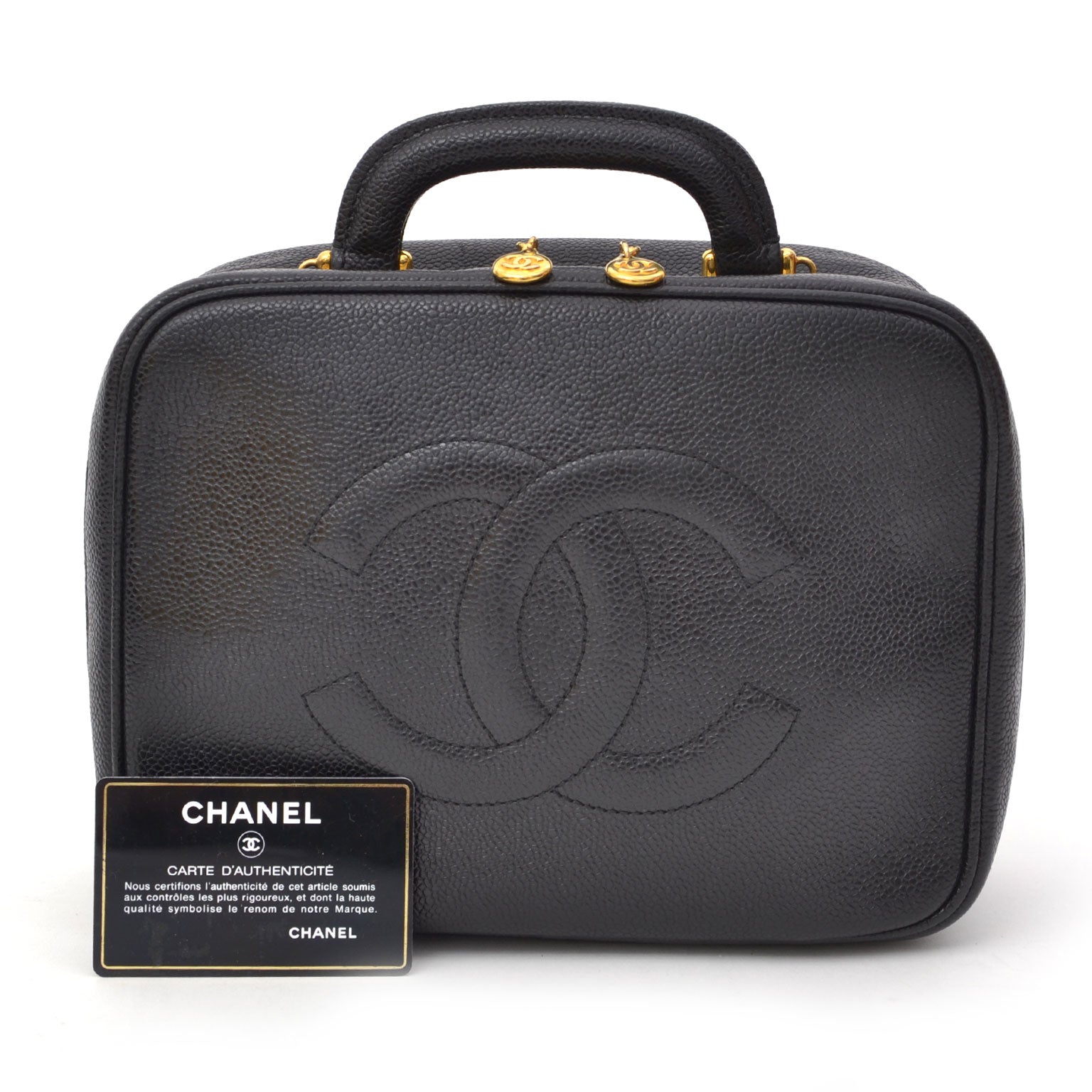 acheter en ligne seconde main Chanel Caviar Leather Vanity Case pour le meilleu prix