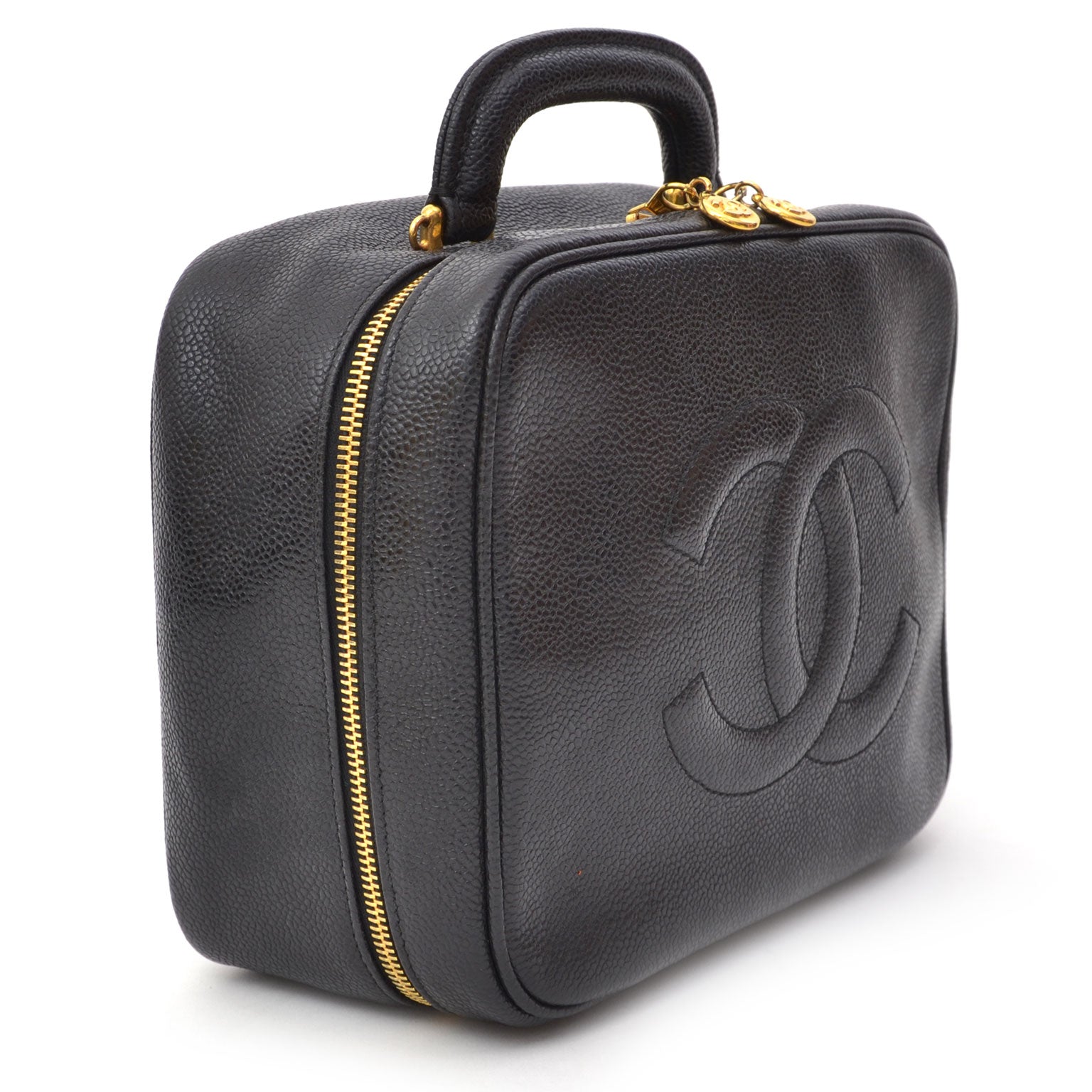 koop veilig online tweedehands net als nieuw Chanel Caviar Leather Vanity Case