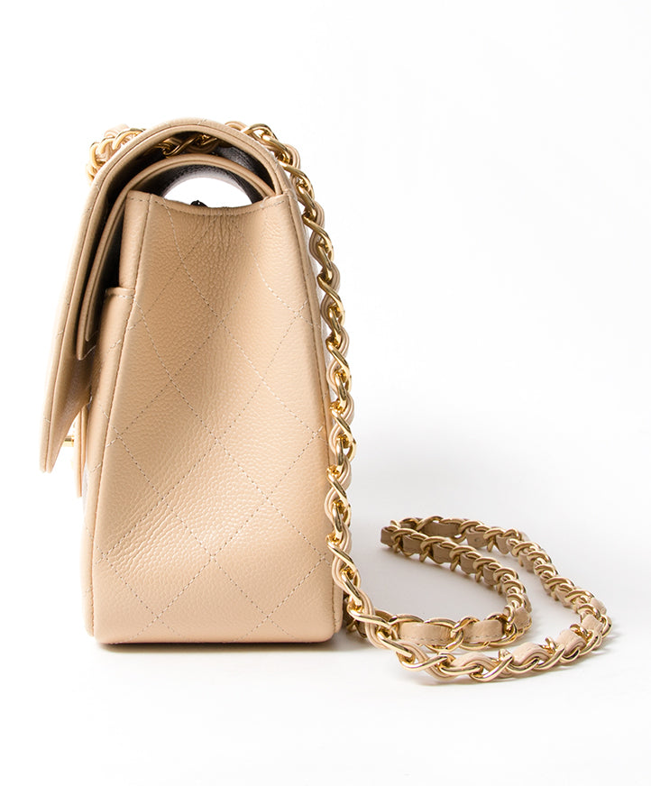 Chanel Nude Caviar Jumbo Double Flap Bag secondhand authentic safe online shopping webshop flap bag Antwerp Belgium LabelLOV labels high end brands designer it bag luxury fashion