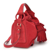 Yves Saint Laurent Rive Gauche Suede Handbag Red. Shop vintage designer handbags at the right price at LabelLOV secondhand webshop.