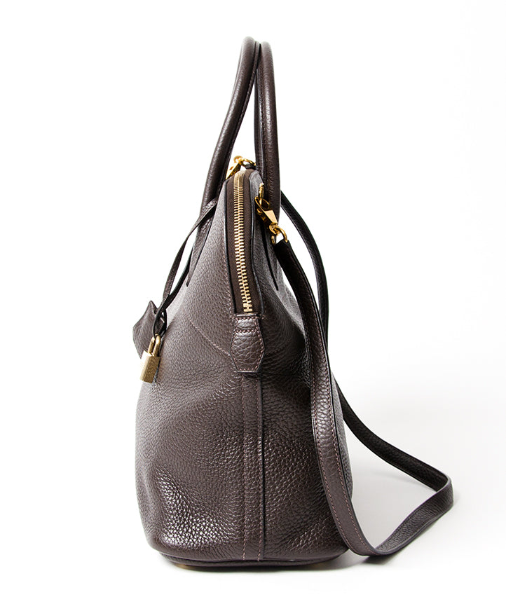 Hermès Bolide 35 Chocolat Brown Clemence authentiek tweedehands veilig online shoppen webshop Antwerpen België LabelLOV luxe luxemerken luxetassen merken ontwerpers designer