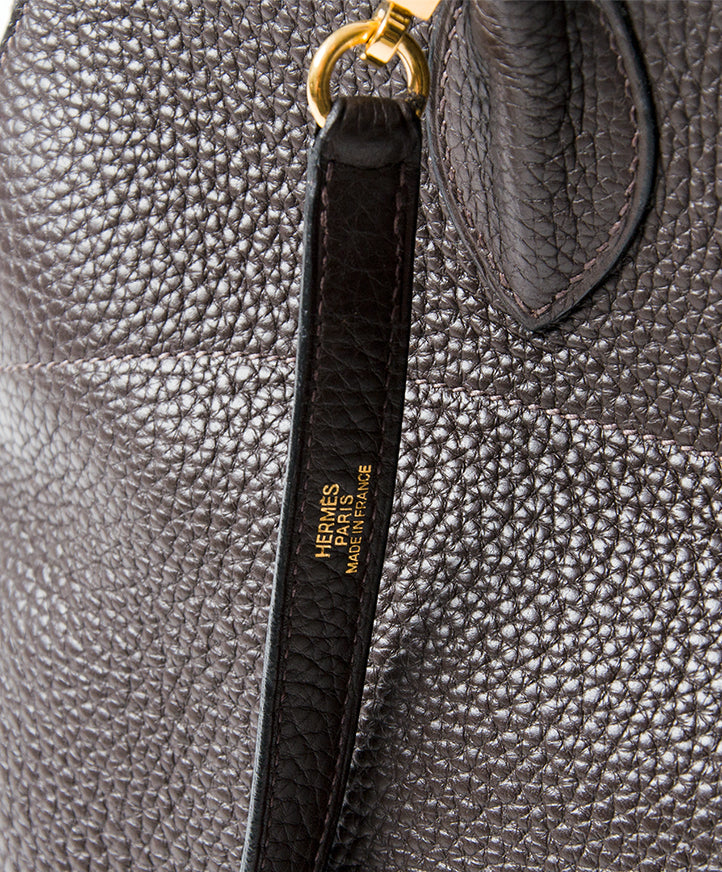 Hermès Bolide 35 Chocolat Brown Clemence authentic secondhand safe online shopping webshop LabelLOV Antwerp Belgium luxury brands designer high end labels fashion style bags