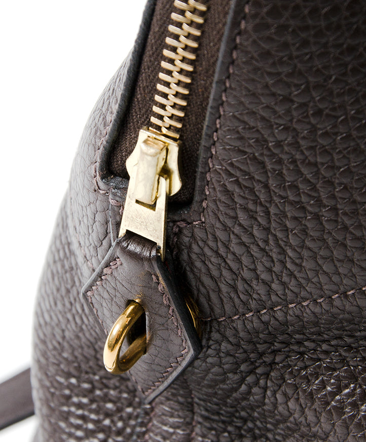 Hermès Bolide 35 Chocolat Brown Clemence seconde main authentique shopping en ligne webshop Anvers Belgique LabelLOV designer marques luxe sacs en vogue mode