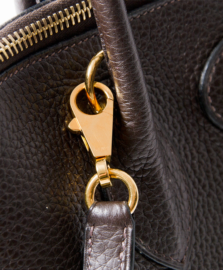 Hermès Bolide 35 Chocolat Brown Clemence authentic secondhand safe online shopping webshop LabelLOV Antwerp Belgium luxury brands designer high end labels fashion style bags