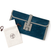 shop safe online secondhand designer vintage Brand New Hermes Bicolor Jige Pochette Suede Lizard