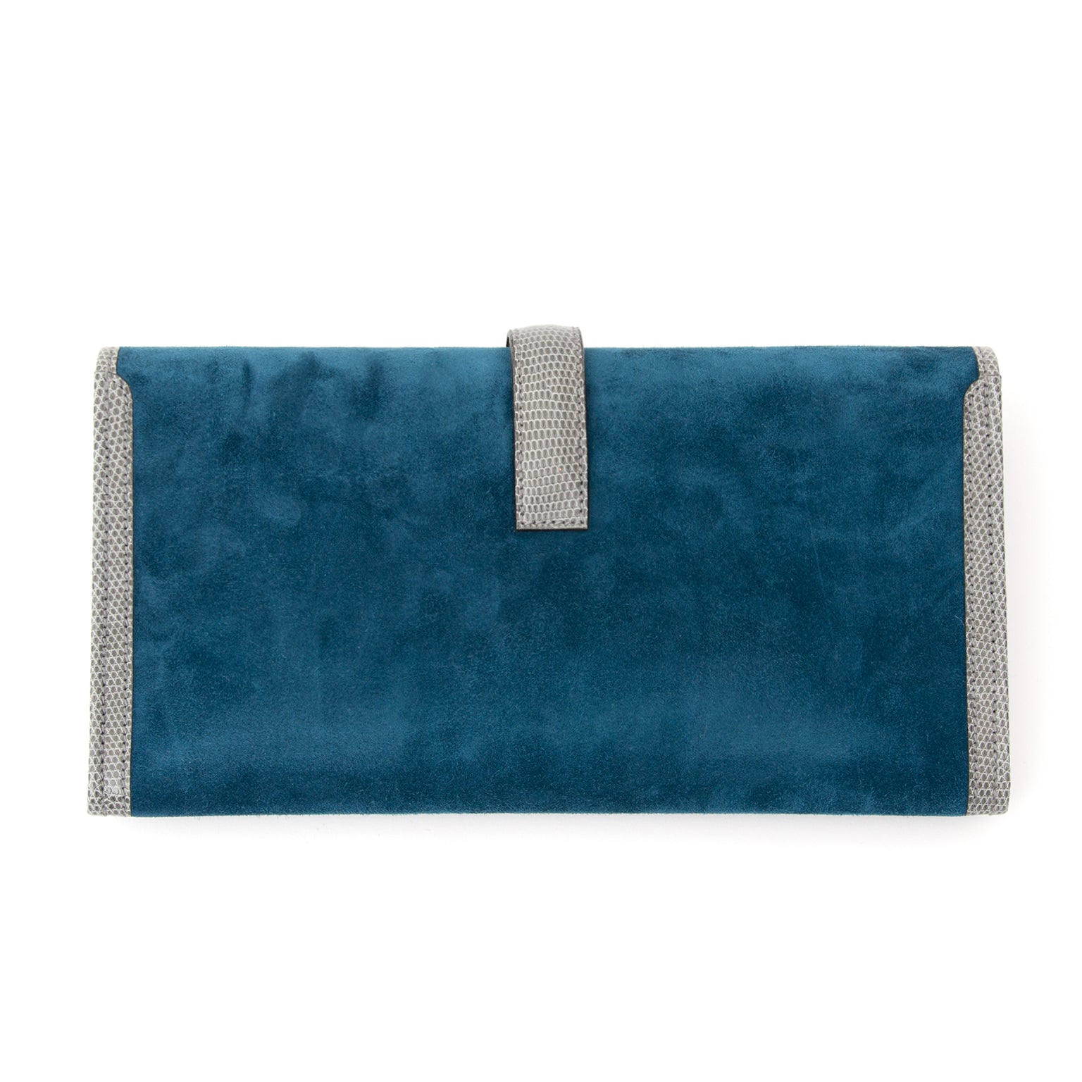 Brand New Hermes Bicolor Jige Pochette Suede Lizard net als nieuw online webshop labellov