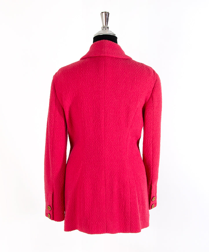 Authentic raspberry pink fuschia tweed vest