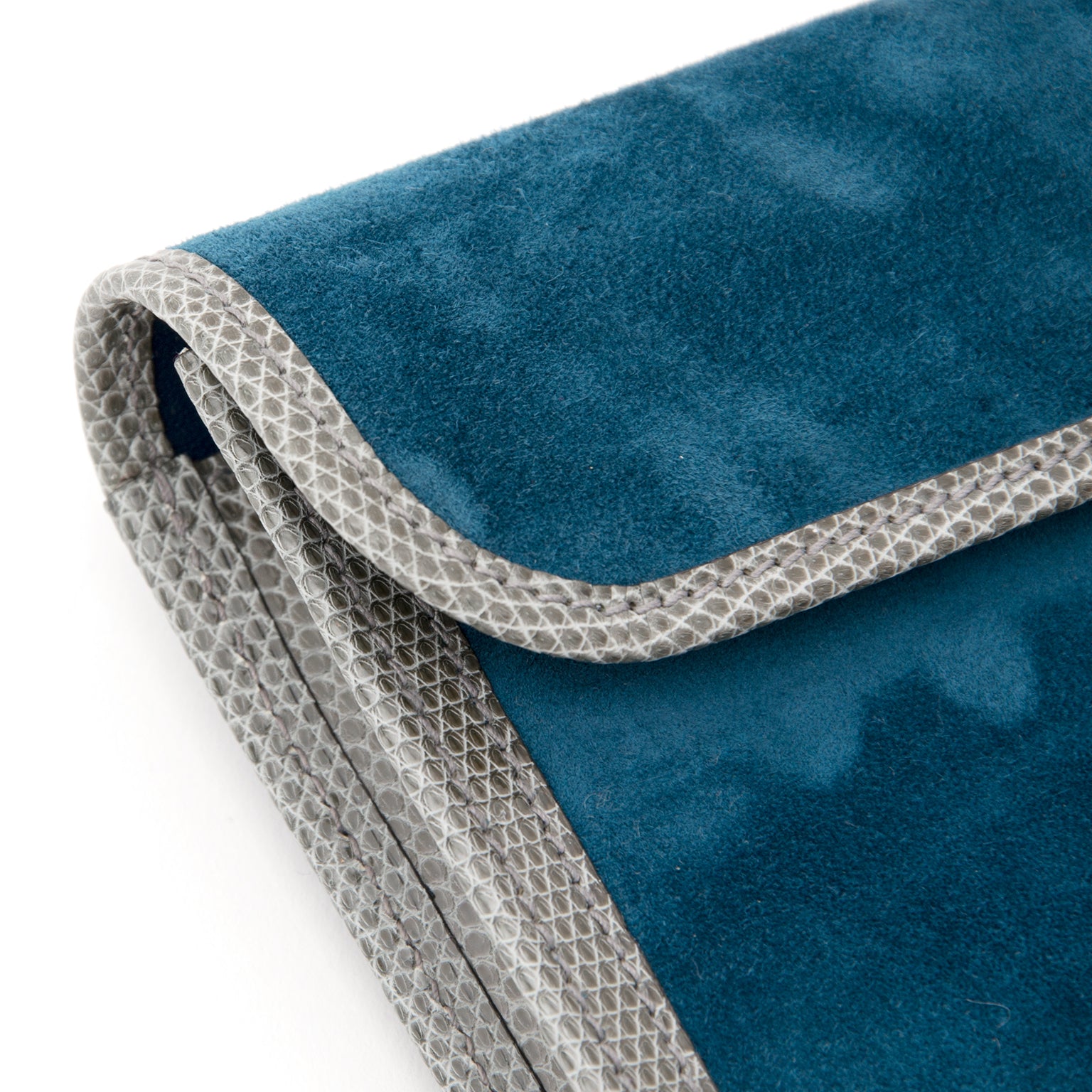 shop online rare Brand New New Authentic Hermes Jige Elan 29cm Blue Suede Lizard Clutch Bag