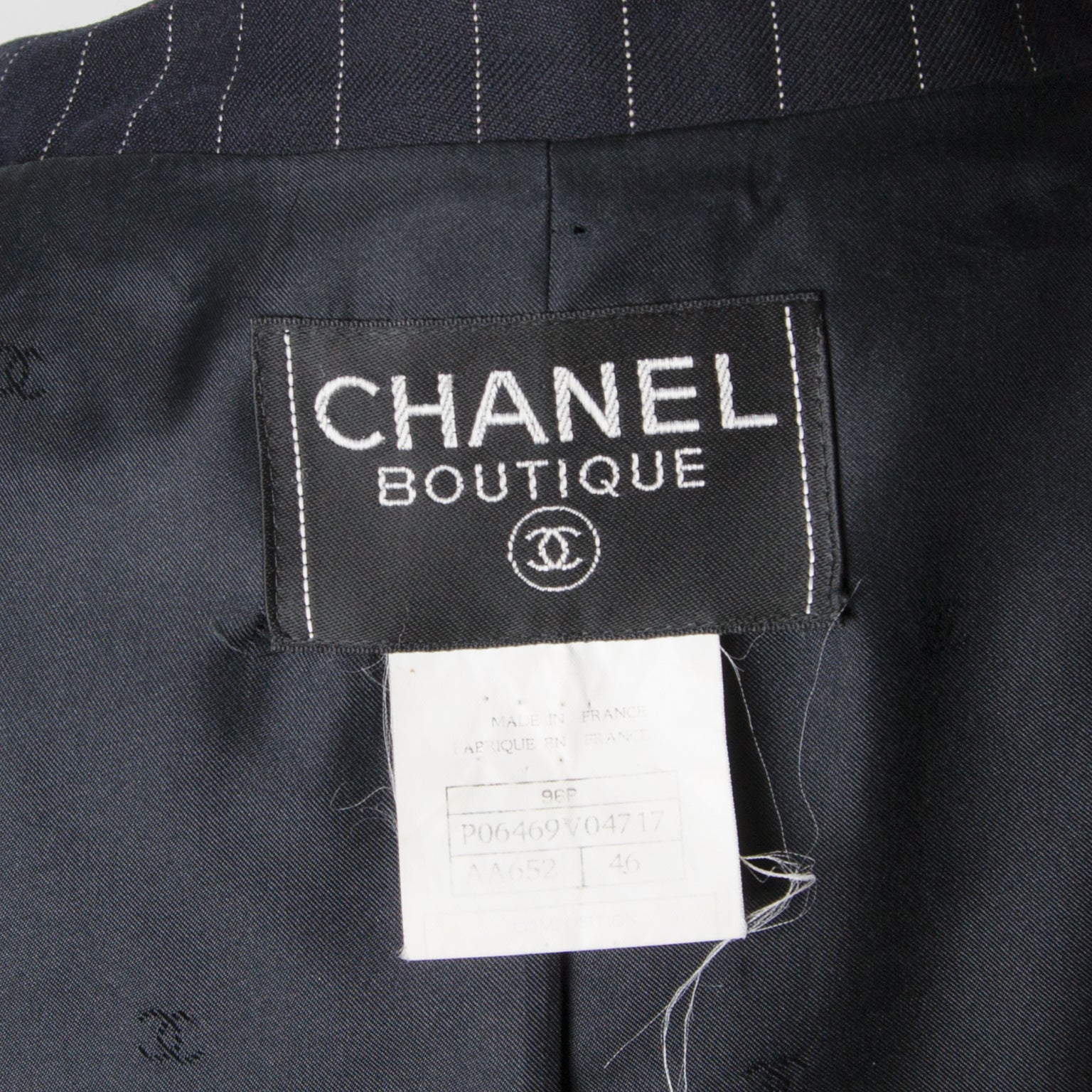 Chanel Zwart Gestreepte Jas