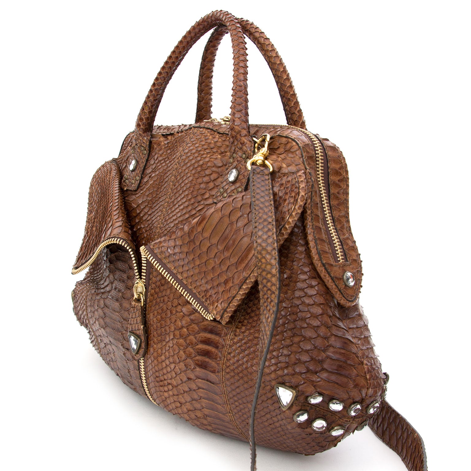 Sonia Rykiel Nut Python Top Handle Hobo Bag worldwide international shipping