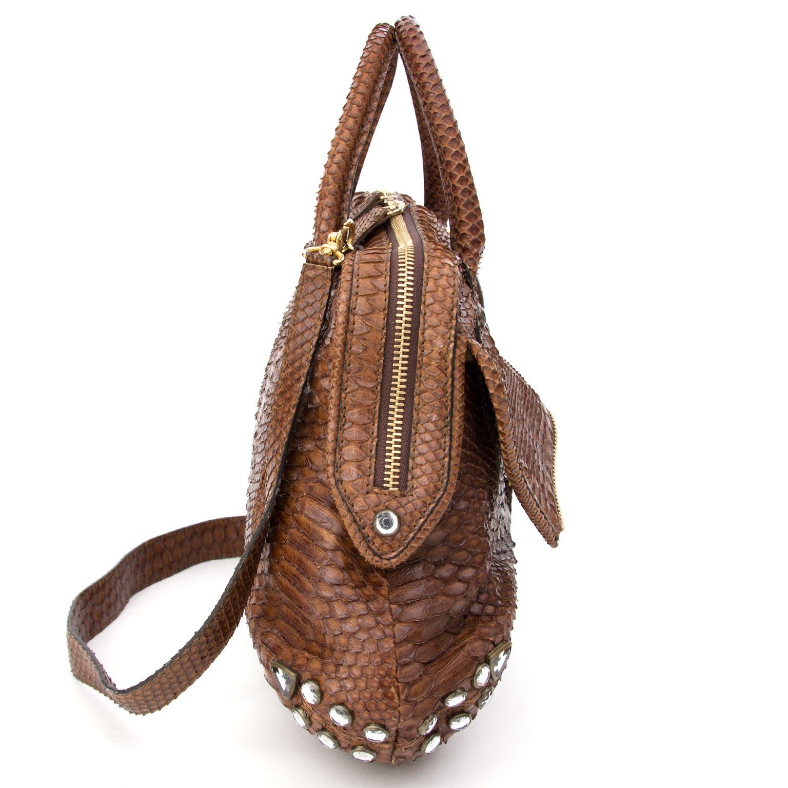 Sonia Rykiel Nut Python Top Handle Hobo Bag acheter en ligne authentique vintage designer sac