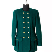 acheter en ligne seconde main Chanel Green Tweed tailleur pour le meilleur prix , comme neuf site en ligne LabelLov